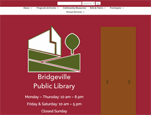 Tablet Screenshot of bridgevillelibrary.org